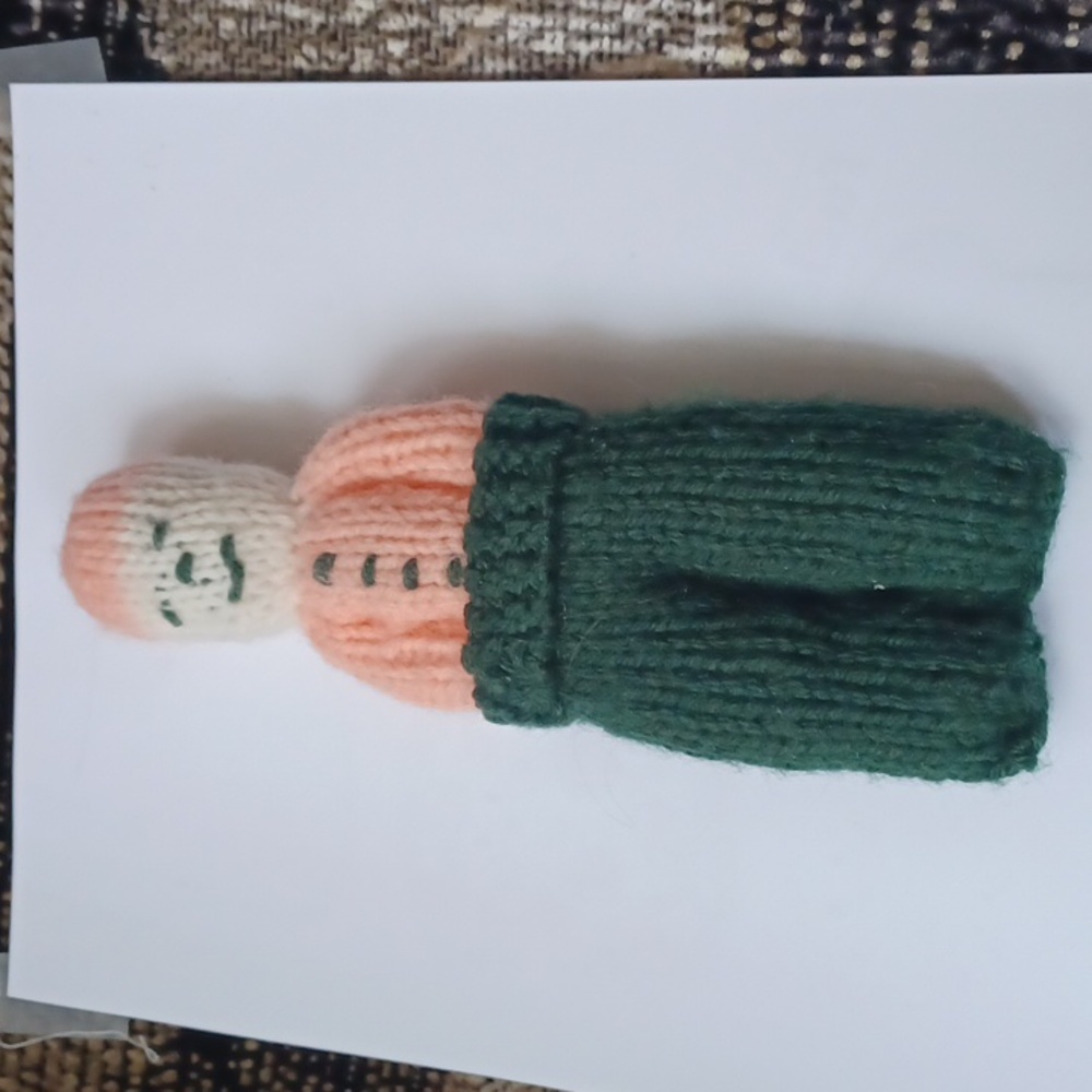 $4 Add-on Handmade Knit Doll with Green Pants